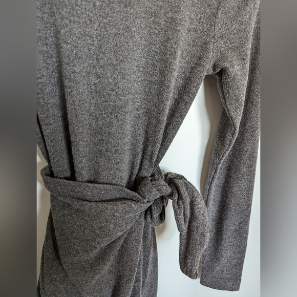 Like New Dynamite Classic Wrap Sweater Dress with Asymmetrical Hem - Picture 3 of 5